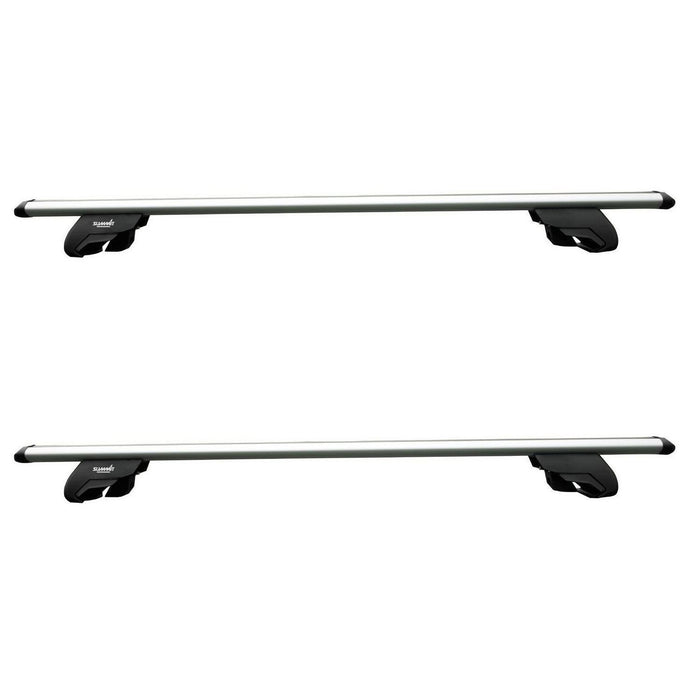 Summit SUP-930 Premium Railing Roof Bar for Cars with Raised Running Rails, Aluminium, Set of 2
