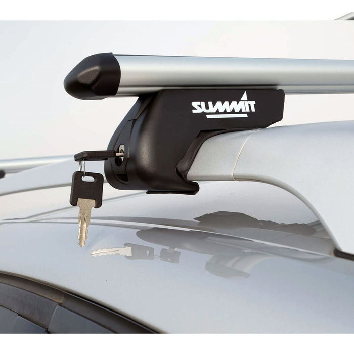 Summit SUP-930 Premium Railing Roof Bar for Cars with Raised Running Rails, Aluminium, Set of 2