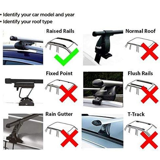 Summit Value Aluminium Roof Bars fits Fiat Panda 4X4  2004-2012  Hatchback 5-dr with Railing images