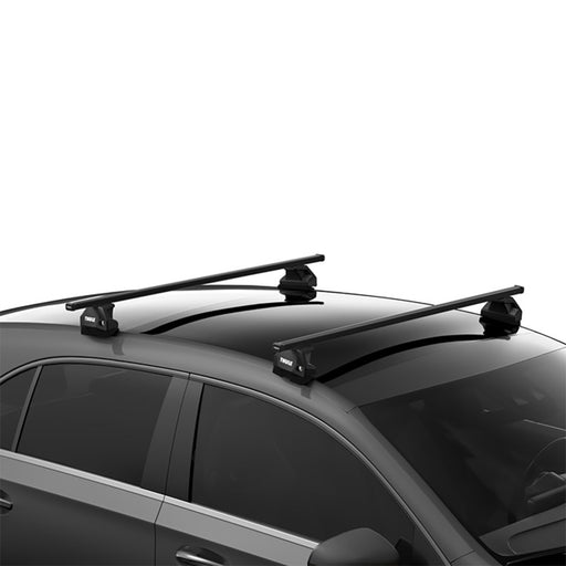 Thule SquareBar Evo Roof Bars Black fits Subaru Impreza 2017-2023 5 doors with Fixed Points image 2