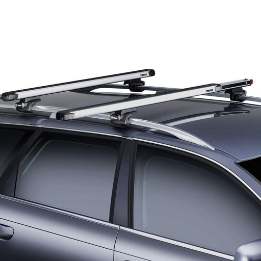 Thule SlideBar Evo Roof Bars Aluminum fits Mitsubishi Pajero Pinin SUV 1998-2007 5-dr with Raised Rails image 3