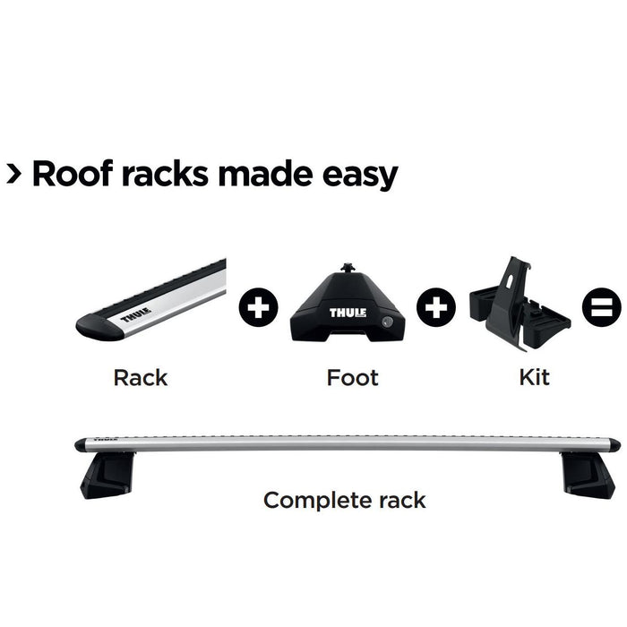 Thule SlideBar Evo Roof Bars Aluminum fits Fiat 500X 2016- 5 doors with Normal Roof image 6
