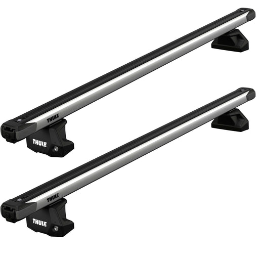 Thule SlideBar Evo Roof Bars Aluminum fits Dacia Sandero Hatchback 2008-2012 5-dr with fixed points and flush rail foot image 1