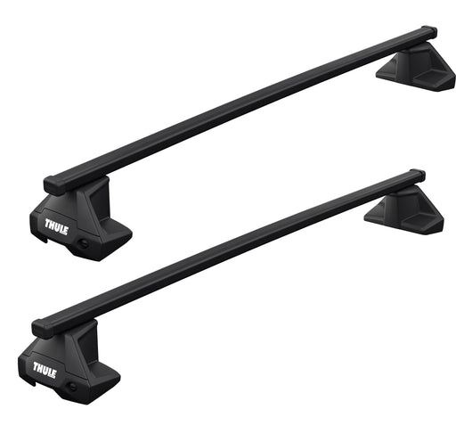 Thule SquareBar Evo Roof Bars Black fits Ford Explorer SUV 2016-2019 5-dr with flush rails and fixpoint foot image 1