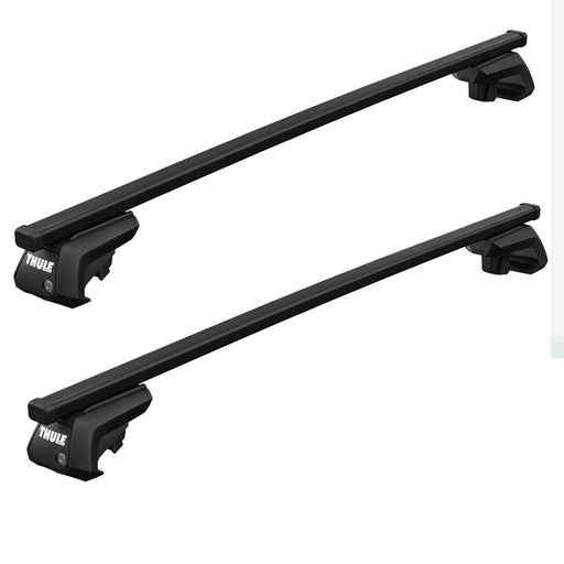 Thule SquareBar Evo Roof Bars Black fits Skoda Roomster Scout 2007-2015 5 doors with Raised Rails image 1