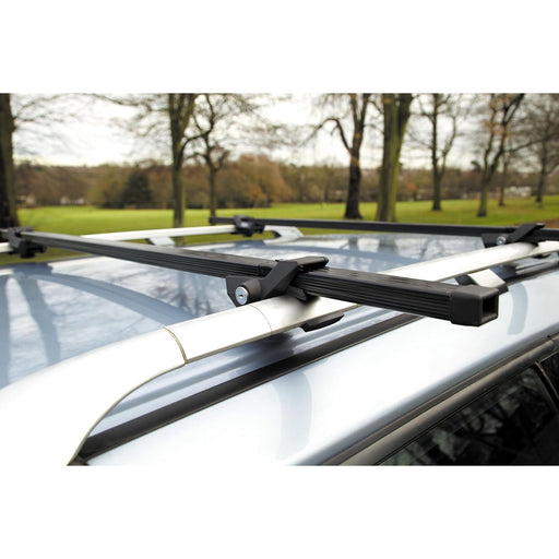 Summit Value Steel Roof Bars fits Mitsubishi Pajero Sport  2009-2017  Suv 5-dr with Railing image 2