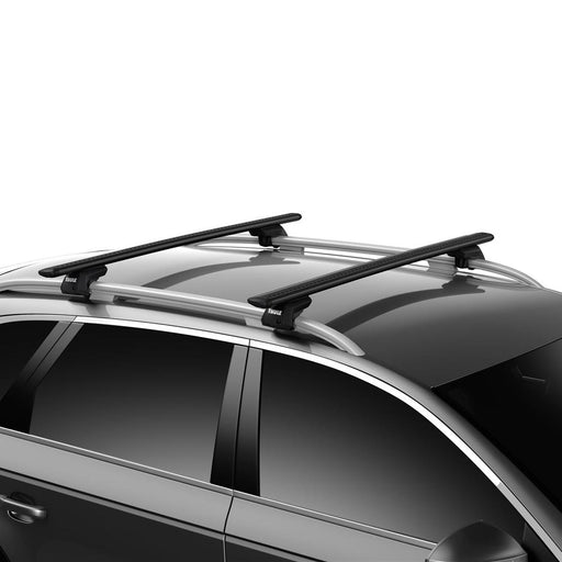 Thule WingBar Evo Roof Bars Black fits Nissan Qashqai SUV 2014-2021 5-dr with Raised Rails image 2