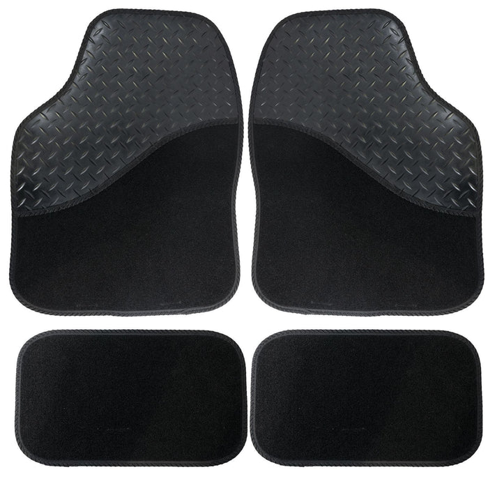 Universal Car Carpet Floor Mats Set with Rubber Pad UKB4C - Bars 4 Cars