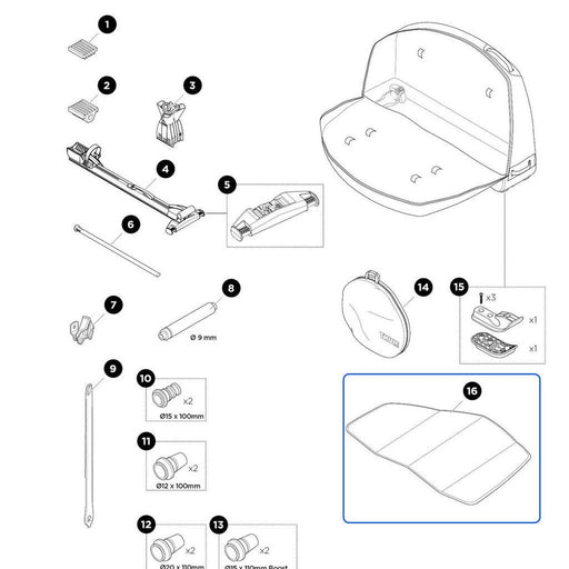 Thule Inside Board Spare / Replacement Part 1500052468 / 52468 Thule - Bars 4 Cars