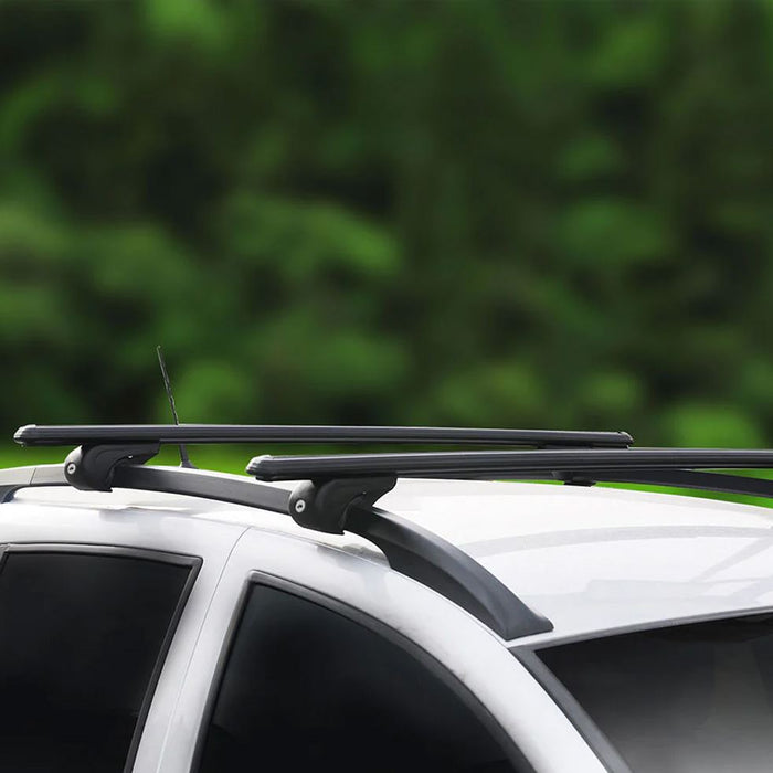 Roof Bars Rack Aluminium Black fits Ford Connect 2021- For Raised Rails