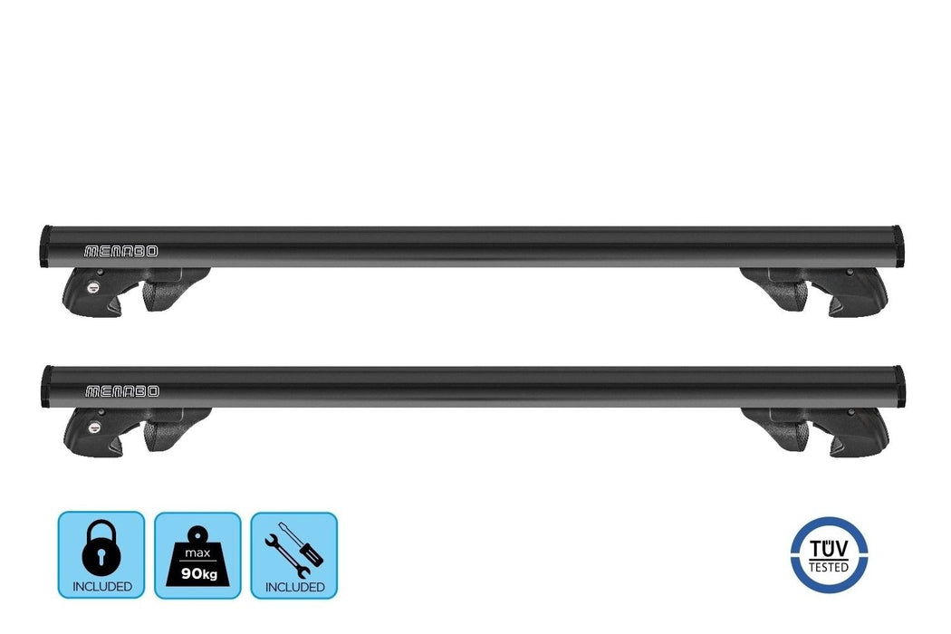 Menabo Jackson Black Roof Bars fits Vauxhall Combo D 2012-2018 Van 5D w Raised Rails Menabo - Bars 4 Cars