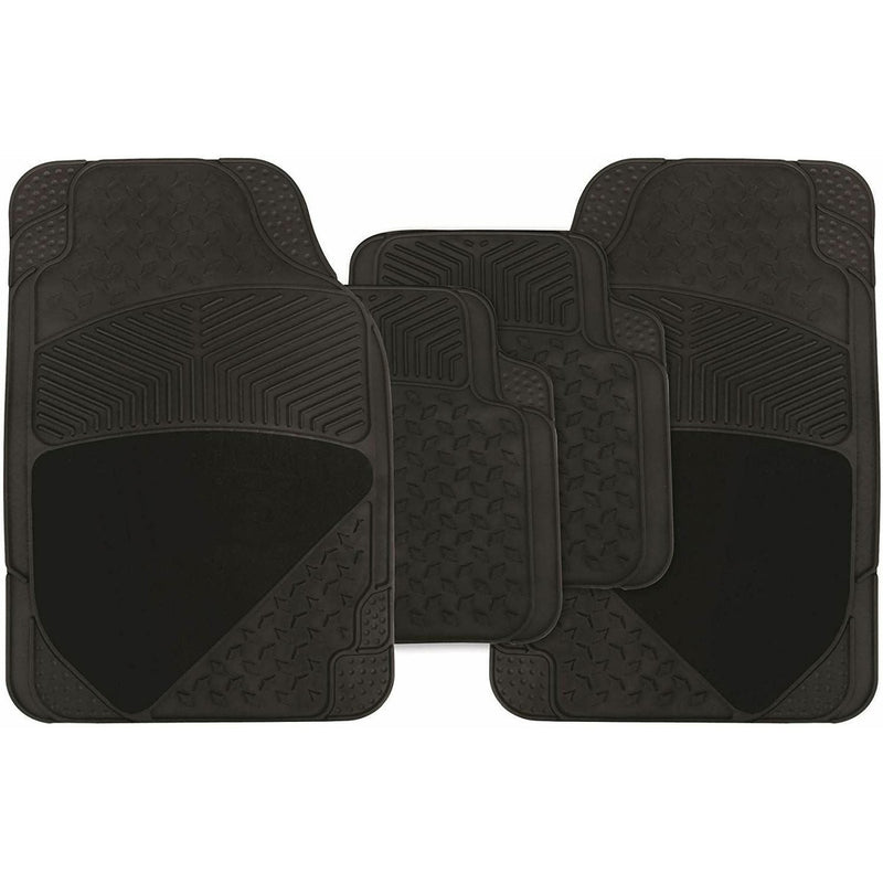 Heavy Duty Rubber & Carpet Car Floor Mats Set Universal Fit UKB4C - Bars 4 Cars
