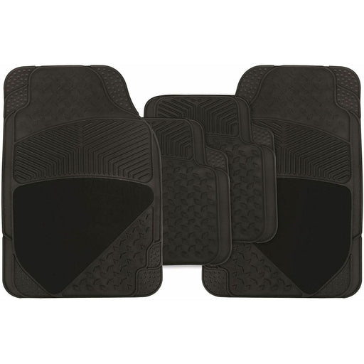 Heavy Duty Rubber & Carpet Car Floor Mats Set Universal Fit UKB4C - Bars 4 Cars