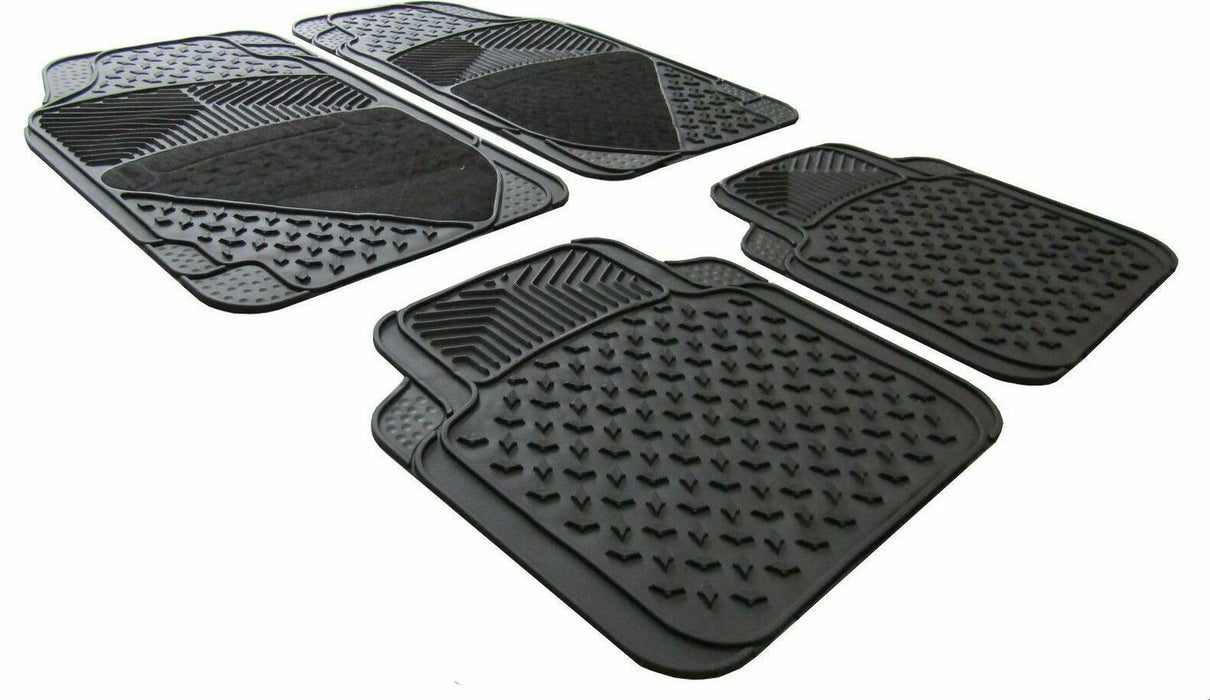 Heavy Duty Rubber & Carpet Car Floor Mats Set Universal Fit UKB4C - Bars 4 Cars