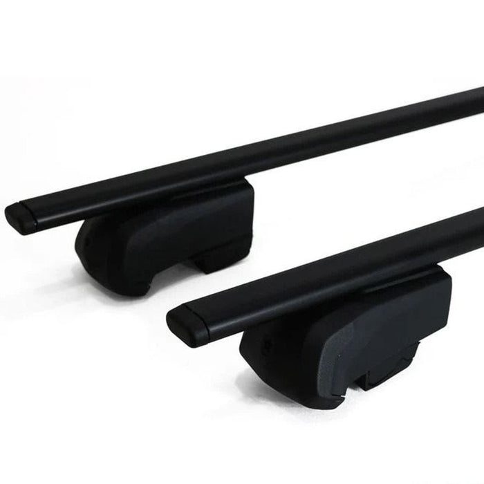Roof Bars Rack Aluminium Black fits Ford Courier 2014- For Raised Rails