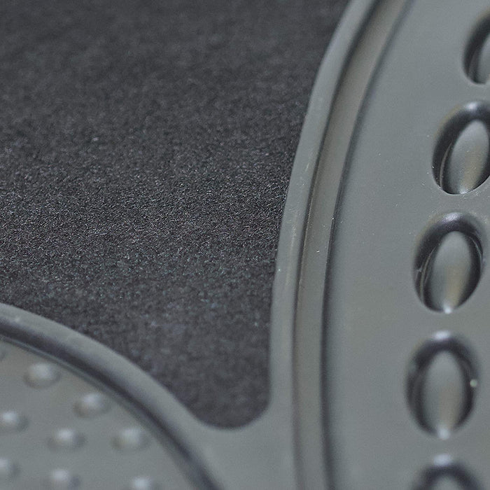 4 PCS Car Mats Rubber & Carpet Black Universal Fit Heavy Duty Non Slip Sakura - Bars 4 Cars