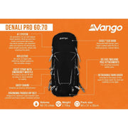 Vango Denali Pro Black Rucksack Backpack Vango - Bars 4 Cars