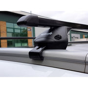 Summit SUP-865A Premium Integrated Railing Bar for Cars with Running Rails, Black Steel, Set of 2 - Summit Shop