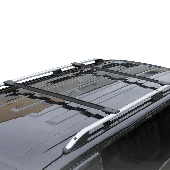 Roof Bars Rack Aluminium Black fits Fiat Panda 2003-2012 169
