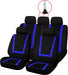Sakura Greenwich Blue and Black Full Front Rear Seat Covers Set Sakura - Bars 4 Cars