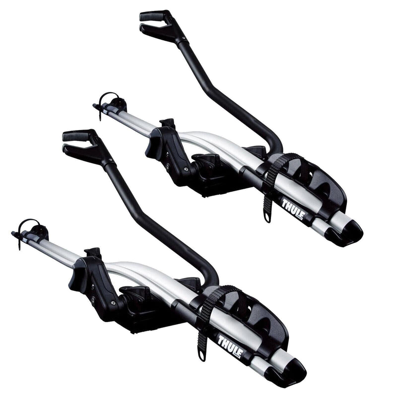 2x Thule ProRide 591 Bike Carrier Rack Roof Bar Mounted Aluminium Thule - Bars 4 Cars