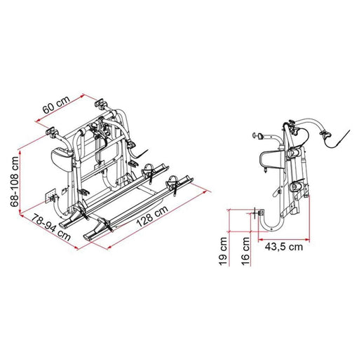 Fiamma Carry-Bike Lift 77 (02096-44-) Fiamma - Bars 4 Cars