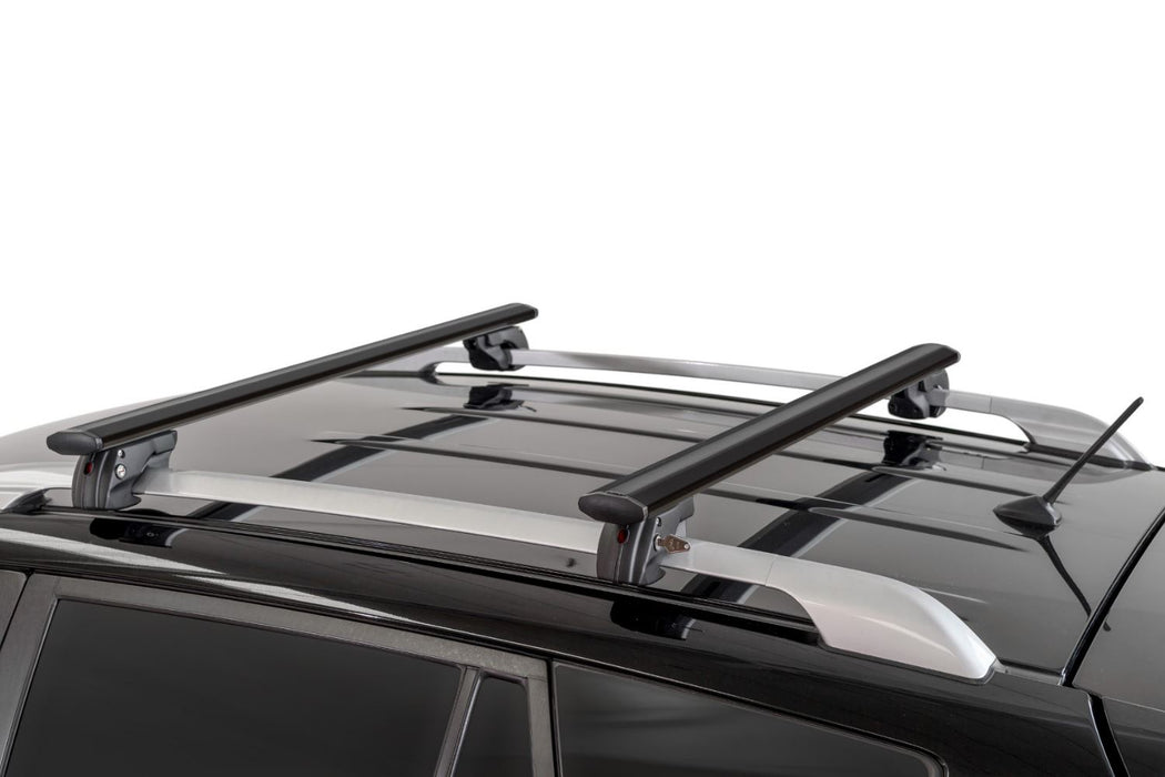 Menabo Jackson Black Roof Bars fits Fiat Fiorino 2008-2020 Van 4D w Raised Rails Menabo - Bars 4 Cars