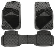 3 Piece Universal Fit Heavy Duty Black Rubber Car Non-Slip Floor Mats SUV 4x4 UKB4C - Bars 4 Cars