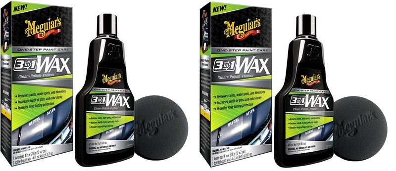2x Meguiar's G191016EU 3-in-1 Wax Clean Polish Protect 473ml Meguiar's - Bars 4 Cars