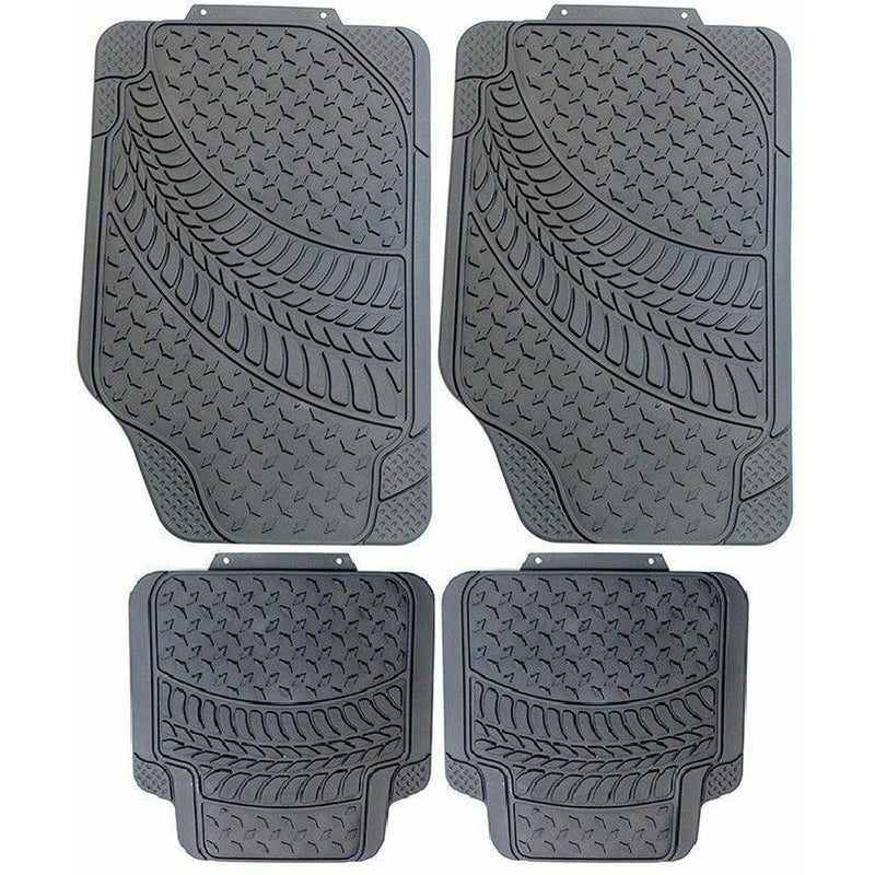 Heavy Duty Rubber Tyre Tred Car Floor Mats Set Non Slip Washable Universal Fit UKB4C - Bars 4 Cars