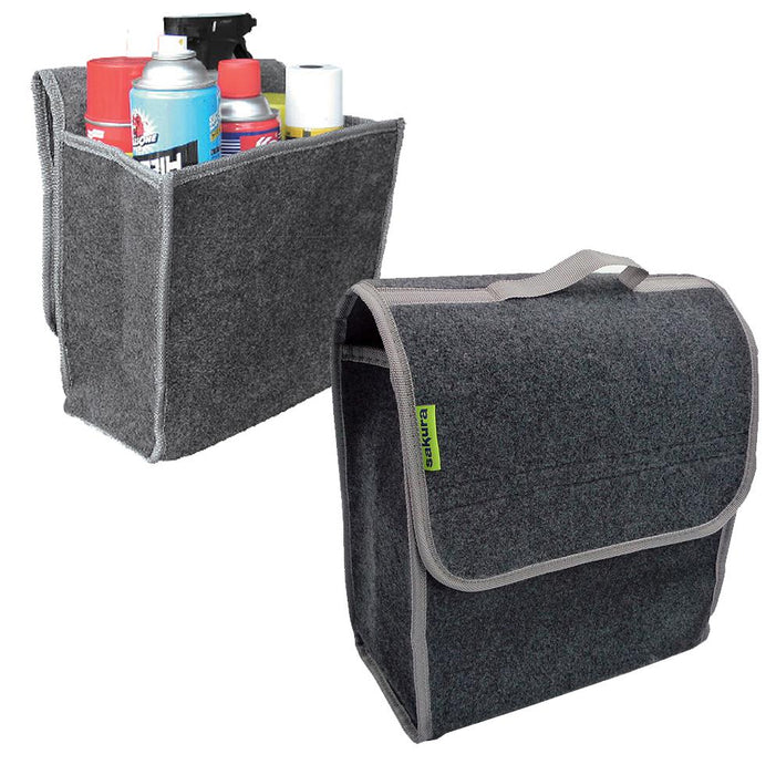 Sakura Car Grey Carpet Boot Storage Bag Organiser Tools Breakdown Travel Tidy Sakura - Bars 4 Cars