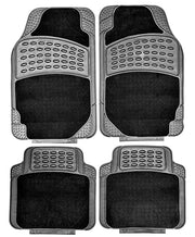 4 PCS Car Mats Rubber & Carpet Black Universal Fit Heavy Duty Non Slip Sakura - Bars 4 Cars