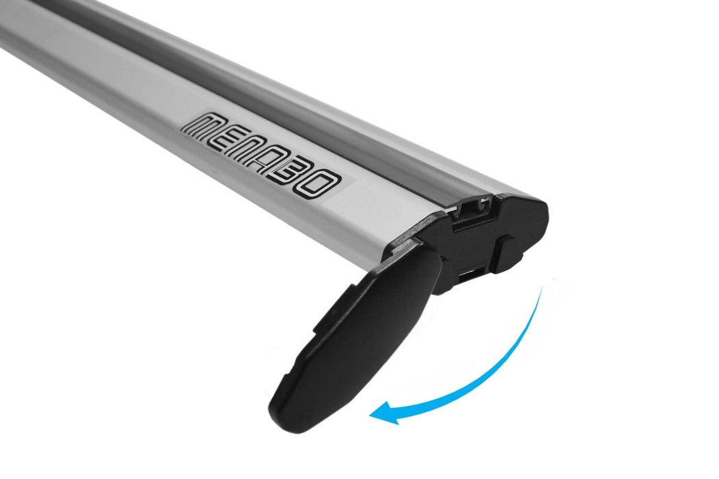 Menabo Sherman Black Roof Bars fits Kia Pride 1997-2001 Hatch 5D w Raised Rails Menabo - Bars 4 Cars