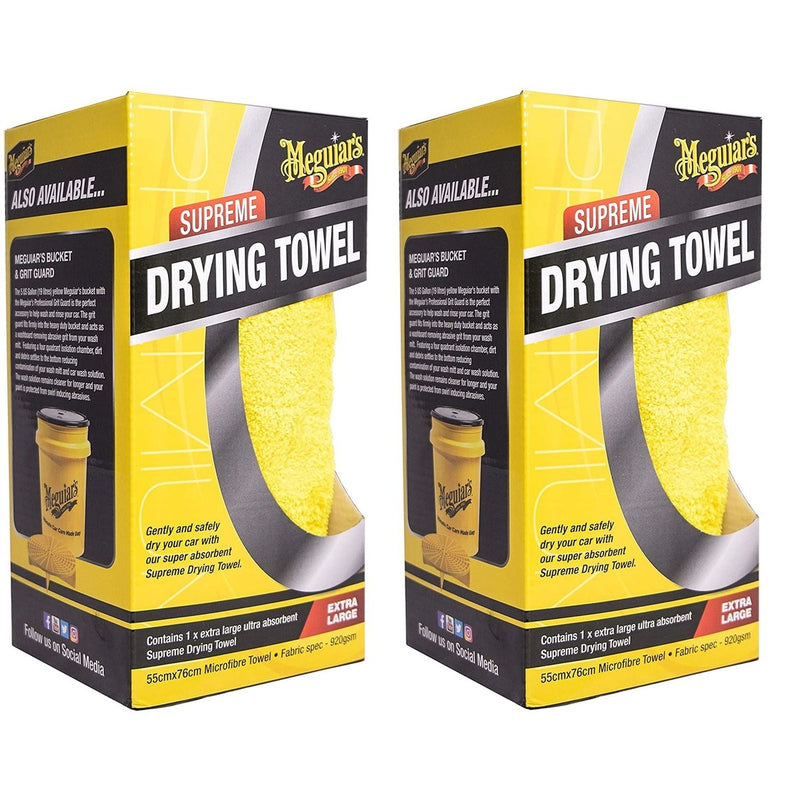 2x Meguiar's X1802EU Supreme Drying Towel Extra Large Meguire's - Bars 4 Cars
