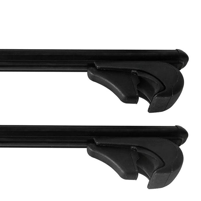 Roof Bars Rack Aluminium Black fits Fiat Panda Cross 2014- For Raised Rails