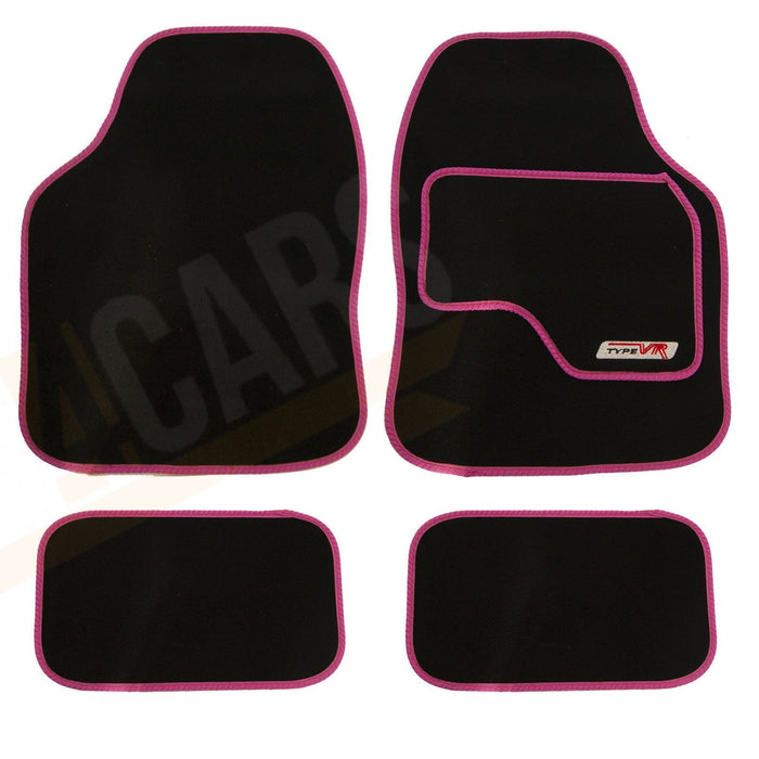 Sakura VR Cerise Embroidered Edging Car Mat Set (Front & Rear) Universal Sakura - Bars 4 Cars