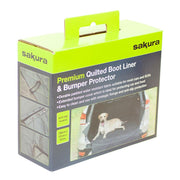 Premium Quilted Water Resistant Car Boot Liner & Bumper Protector Dog Pet Sakura - Bars 4 Cars