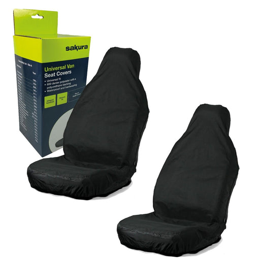 Sakura Pair of Single Heavy Duty Waterproof Seat Covers Van Driver & Passenger Sakura - Bars 4 Cars