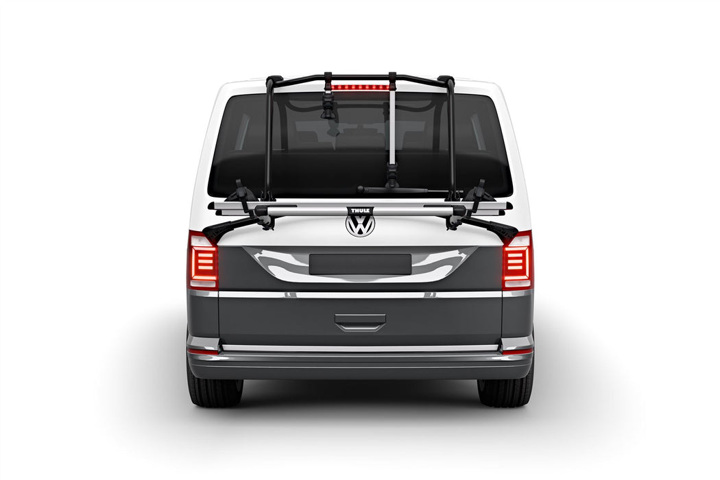 Thule WanderWay two-bike hanging trunk bike rack black Boot bike rack Thule - Bars 4 Cars