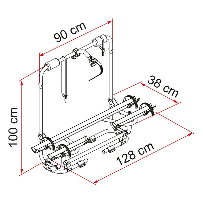 Fiamma Carry Bike Caravan XL A Pro 200 Foldable Bike Carrier Fiamma - Bars 4 Cars
