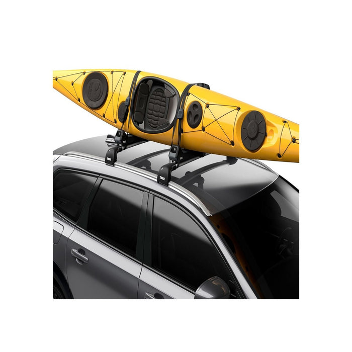 Aero Kit Returnable Rack Thule Hull-a-Port Aero kayak rack foldable j-style black — Bars 4 Cars