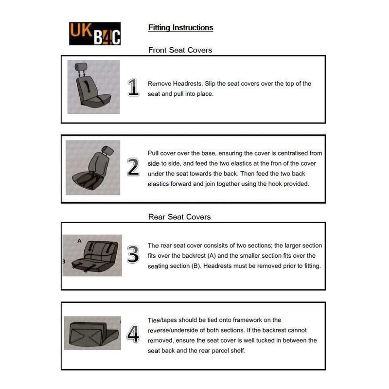 Sakura Full Set Universal Black Waterproof Durable Car Seat Covers Protectors Sakura - Bars 4 Cars