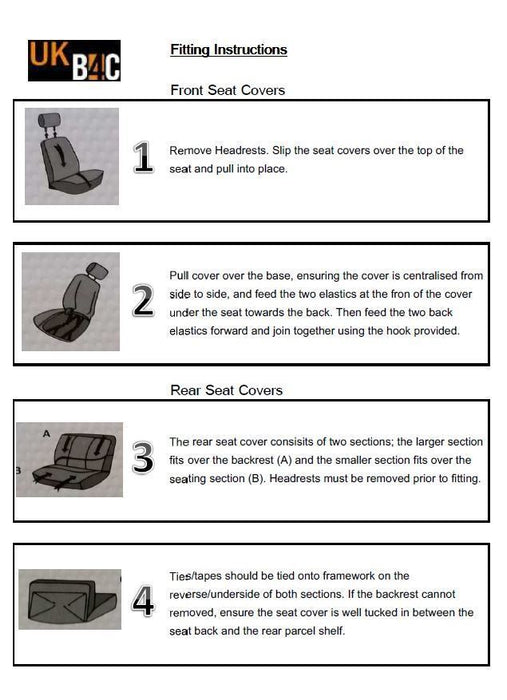 Sakura Full Set Universal Black Waterproof Durable Car Seat Covers Protectors Sakura - Bars 4 Cars