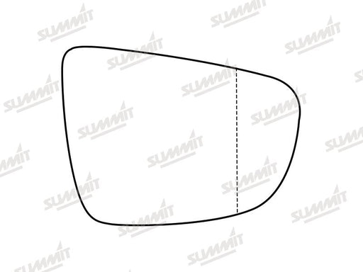 Summit Stick-On Aspheric Mirror Glass fits Kia Carens 13 to 17 RHS Summit - Bars 4 Cars