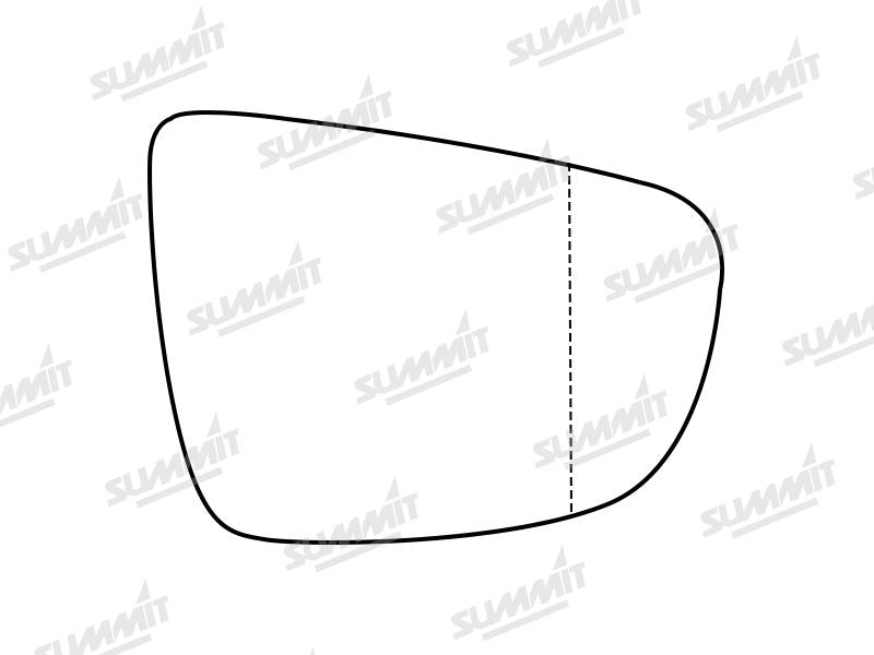 Summit Stick-On Aspheric Mirror Glass fits Kia Carens 13 to 17 RHS Summit - Bars 4 Cars