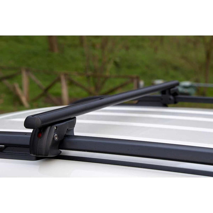 Menabo Shermon Black Raised Rail Roof Bars 1180mm (90kg Max.) Menabo - Bars 4 Cars