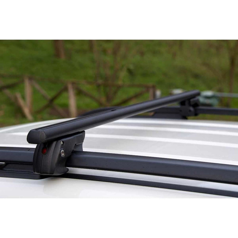 Menabo Shermon Black Raised Rail Roof Bars 1180mm (90kg Max.)