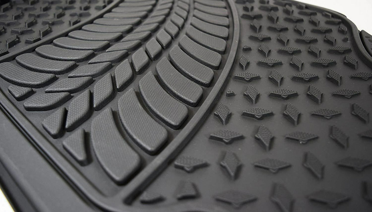 Heavy Duty Rubber Tyre Tred Car Floor Mats Set Non Slip Washable Universal Fit UKB4C - Bars 4 Cars
