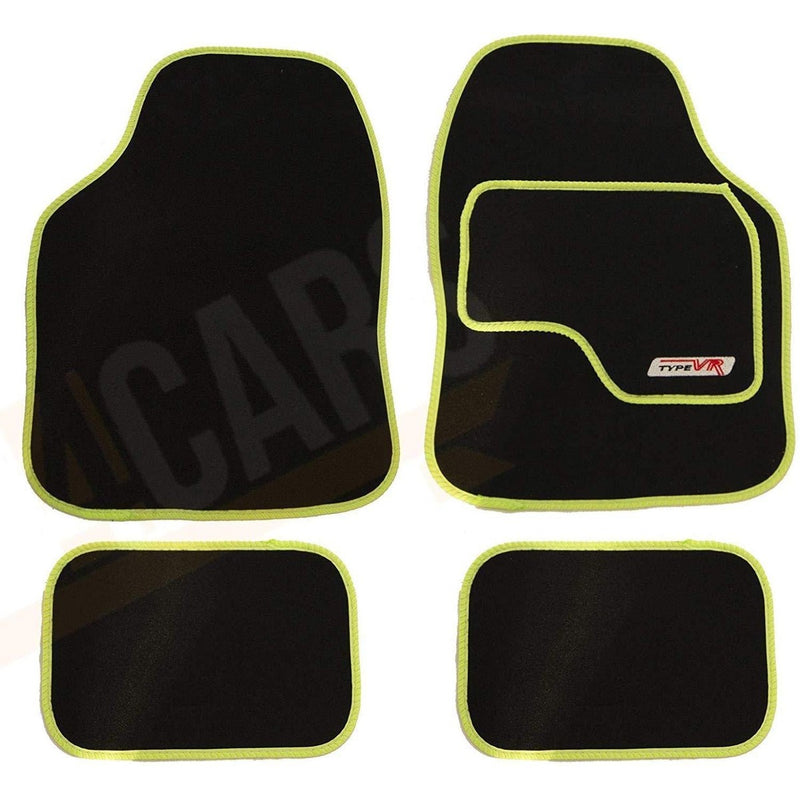 Sakura VR Green Embroidered Edging Car Mat Set (Front & Rear) Universal Sakura - Bars 4 Cars