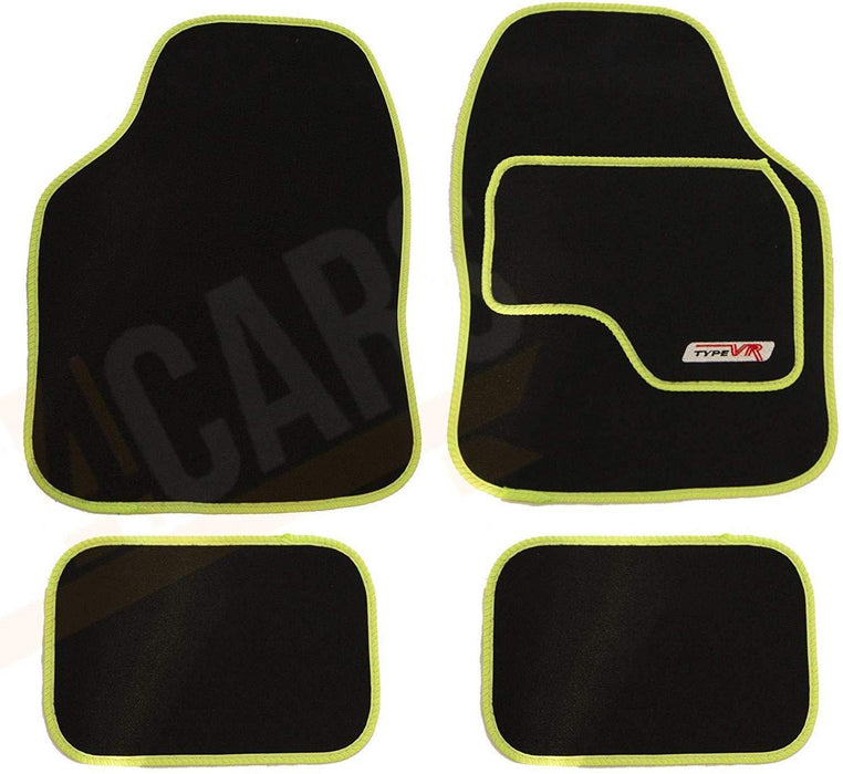 Sakura VR Green Embroidered Edging Car Mat Set (Front & Rear) Universal Sakura - Bars 4 Cars